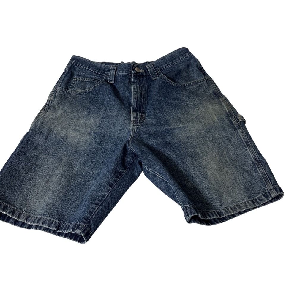 Wrangler Mens Size 33 Carpenter Cargo Jean Shorts Hammer Loop Denim